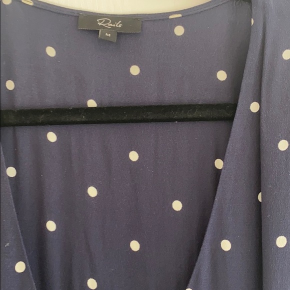 Rails Brenna wrap Dress Navy Polka Dots - Picture 2 of 4